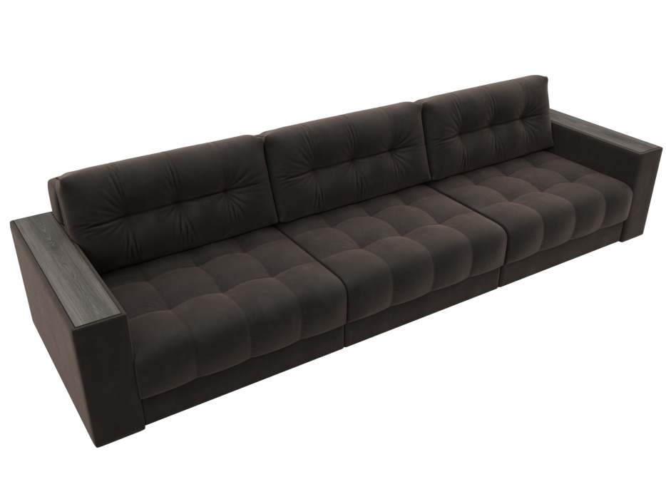 Дизайнерские диваны для гостиной, Диван прямой с декором Лига-049 НПБ Лонг, велюр SEVEN