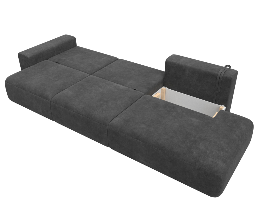 Диваны еврокнижки, Диван прямой Лига-036 НПБ Модерн Лонг подлокотник слева, велюр BRUT