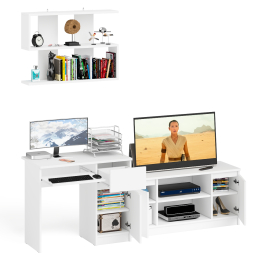 Однотумбовый компьютерный стол Мори МС-1 правый с тумбой МТВ1200.1 и открытой полкой на 900