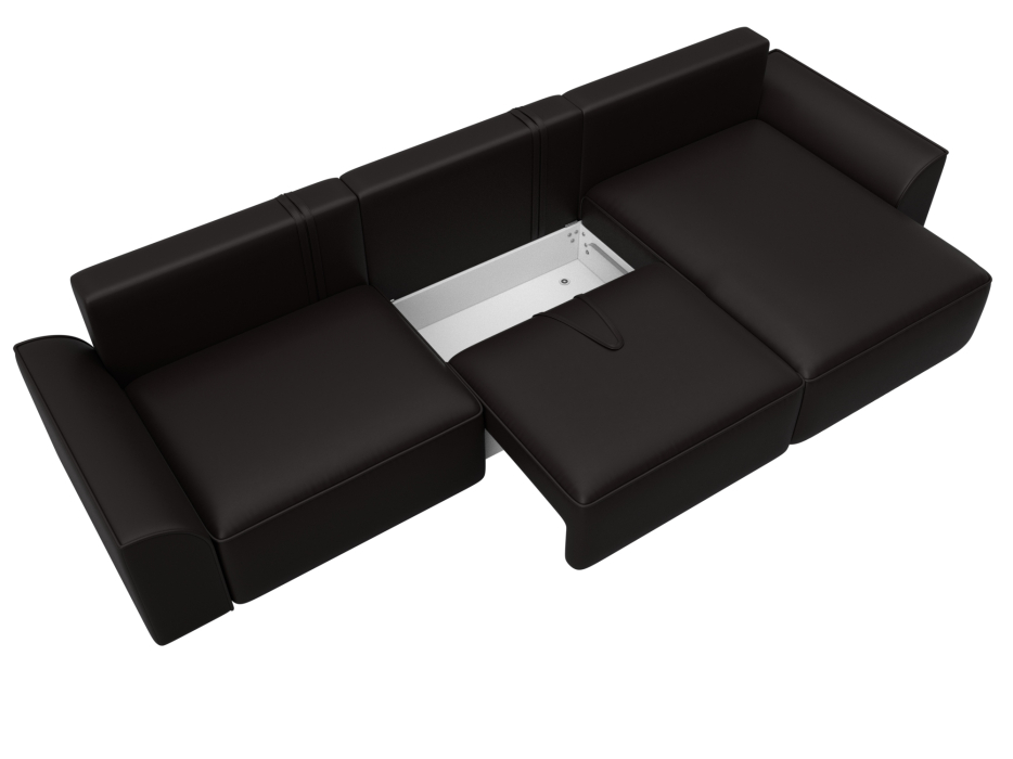 Диваны угловые в гостиную, Диван угловой Лига-048 НПБ лонг, экокожа GRIFON