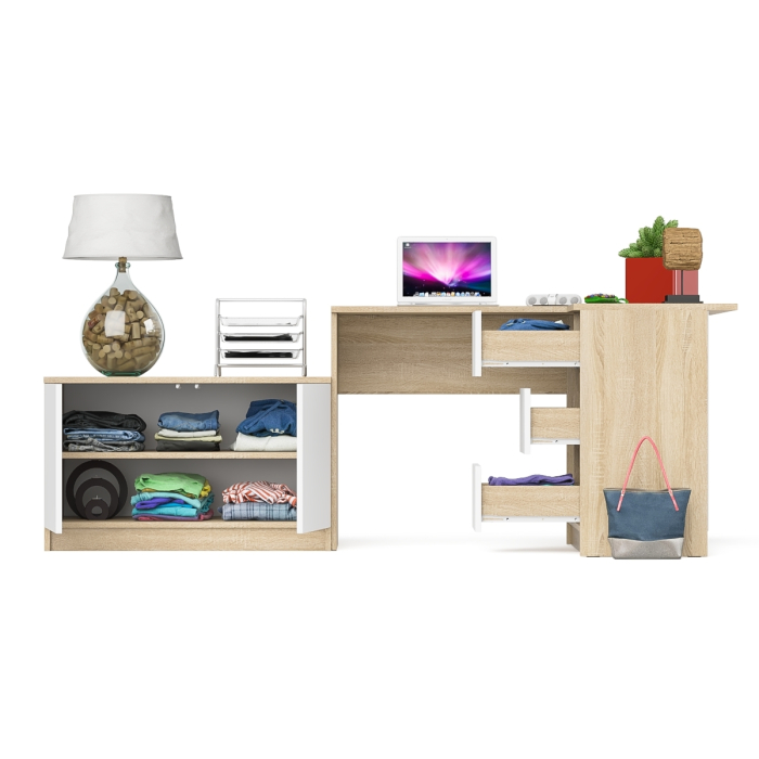 Угловые, Тумба широкая Мори 900 и угловой стол компьютерный Мори правый