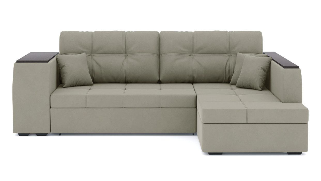 Диваны угловые в гостиную, Диван-кровать угловой Брюссель дельфин, велюр