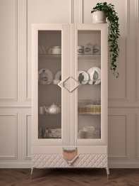 Шкаф витрина распашной 2-дверный Савелья кашемир