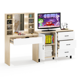 Туалетный столик с подсветкой 115 и тумба-комод 123-1204