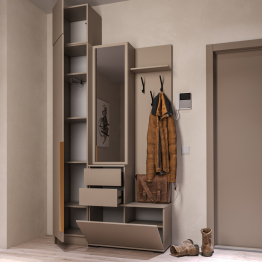 Прихожая Голд Бостон вешалка В2 с пеналом и антресолью