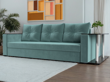 Диван прямой Атланта со столом справа, велюр