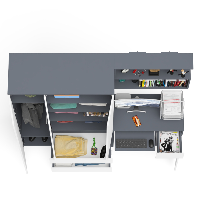 Домашние кабинеты, Шкаф-комод Мори МШ1200.1 со столом Мори МС-1 правый и полкой Мори 900