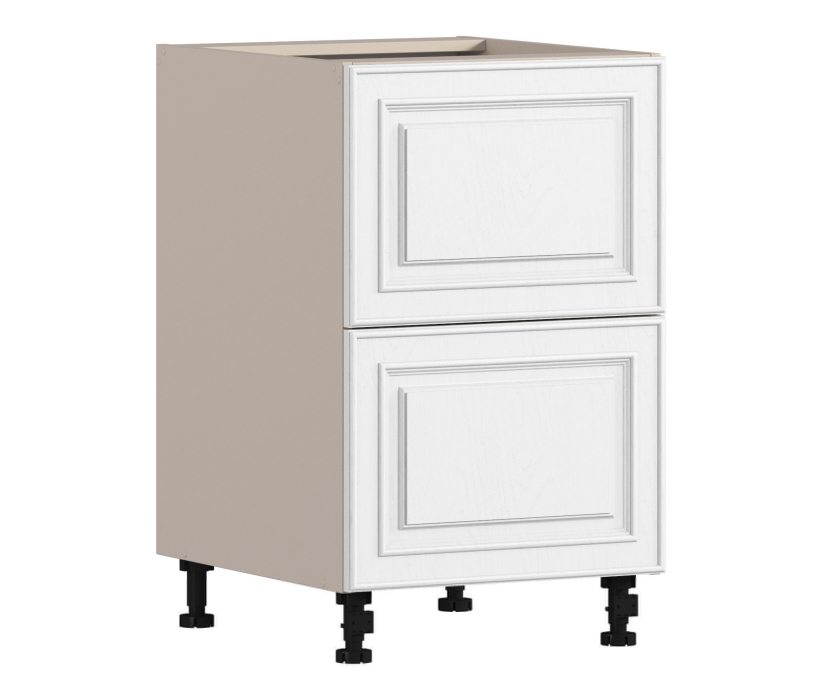 , Регина РСЯ-50-2 Шкаф-Стол с ящиками Песочный/МДФ Классика белый