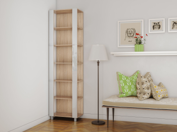 Стеллаж модульный Универсальный 35х44х220 Белое стекло