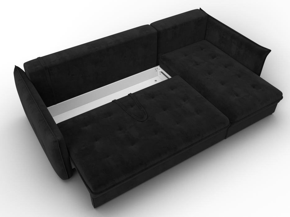 Диваны угловые в гостиную, Диван угловой Лига-100 НПБ угол универсальный, велюр SEVEN