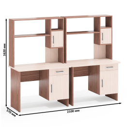 Два стола письменных с надстройкой МД 1-09Н