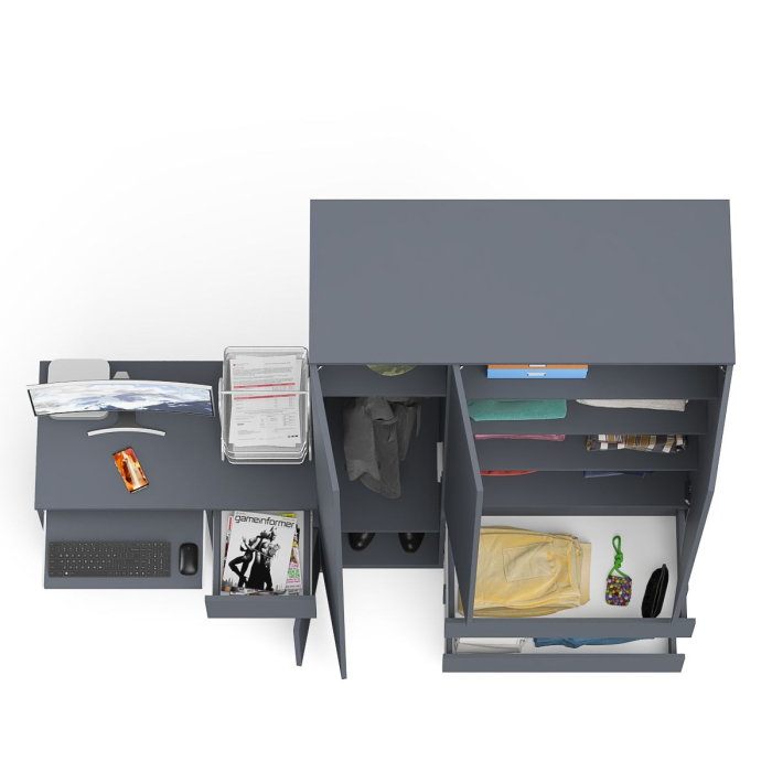 Домашние кабинеты, Компьютерный стол Мори с тумбой с дверкой и ящиком правый и шкаф-комод МШ1200-1