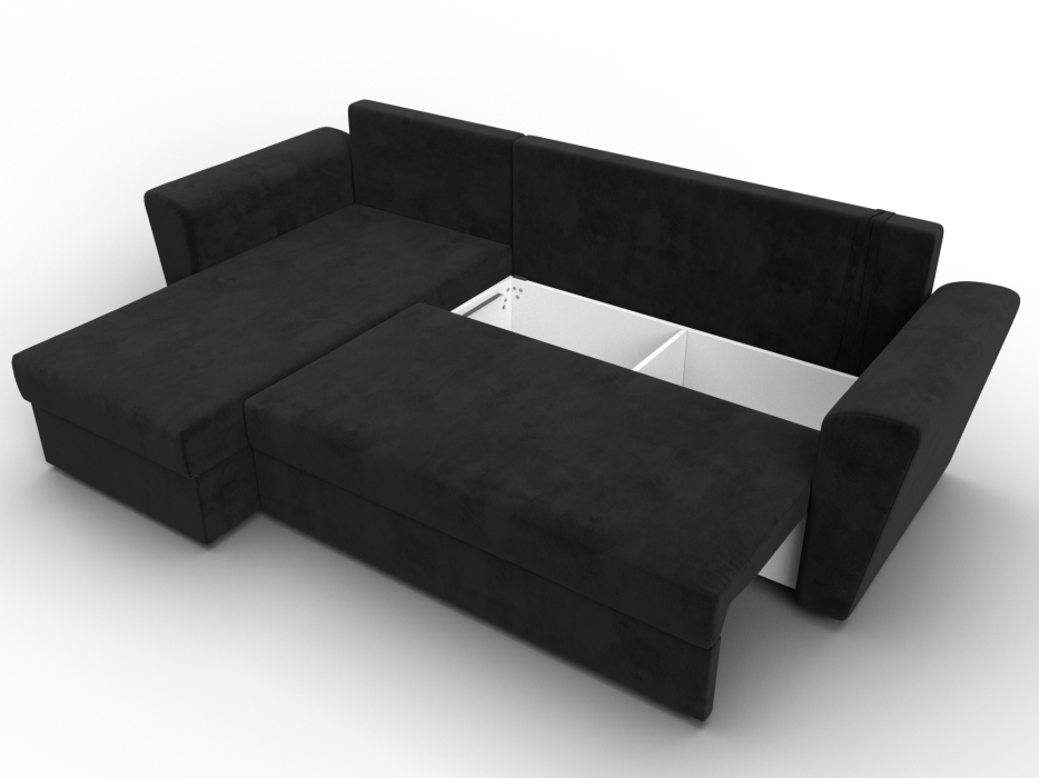 Диваны угловые в гостиную, Угловой диван Амстердам Лайт левый угол, велюр