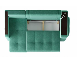 Диван-кровать угловой Smart 4 пуф справа Велюр