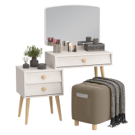 С зеркалом, Пуфик с карманом Вики и косметический столик Афина