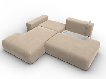 Диван угловой Лига-036 НПБ Модерн левый угол, велюр