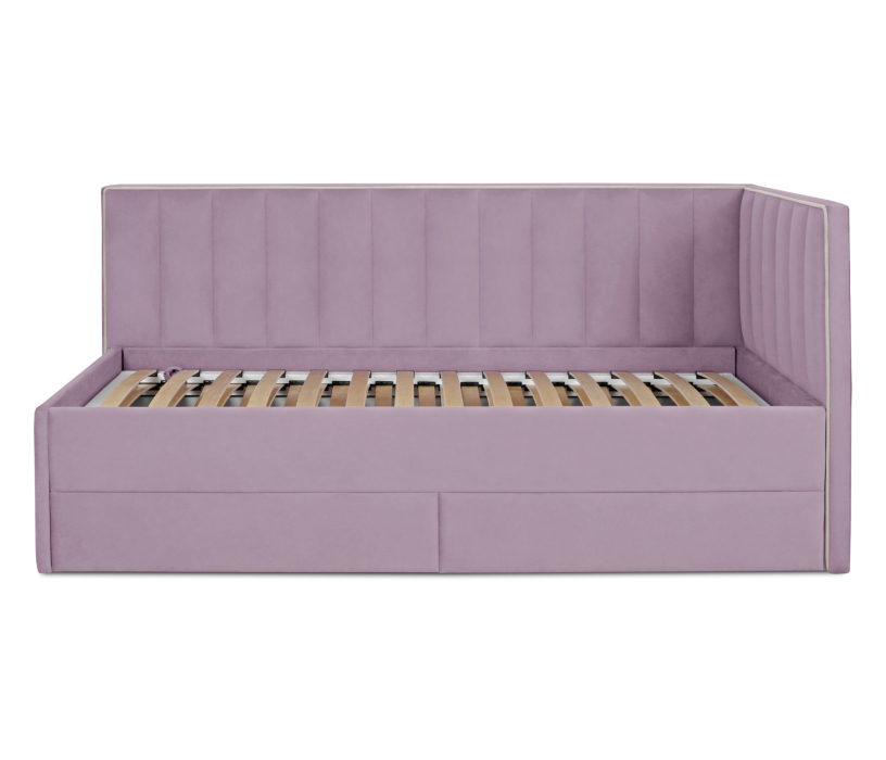 Мягкая кровать, Кровать угловая с дополнительным спальным местом Порше, микровелюр