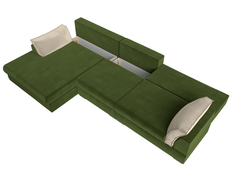 Диваны угловые в гостиную, Угловой диван Пекин Long угол левый, НПБ, микровельвет