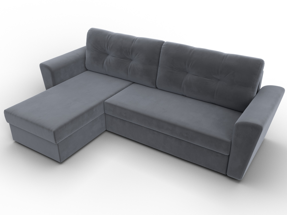 Диваны угловые в гостиную, Угловой диван Амстердам Лайт левый угол, велюр