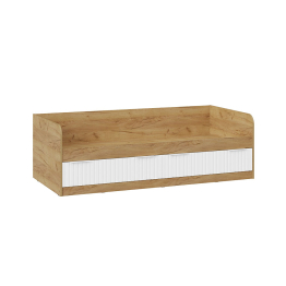 Кровать комбинированная Хилтон 900 тип 1, дуб крафт золотой, белый матовый