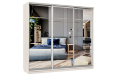 Шкафы-купе 3-х дверные, Шкаф-купе Премьер Лайт 57 (11;11;11) трехдверный