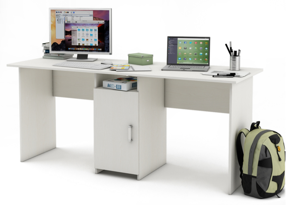 Прямые компьютерные столы, Письменный стол Лайт 10 для двоих