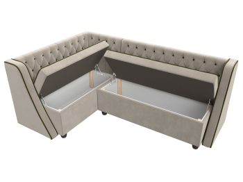 Кухонный угловой диван Лофт левый угол, микровельвет
