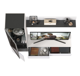 Шкаф-витрина с навесной полочкой и тумба для ТВ Сидней