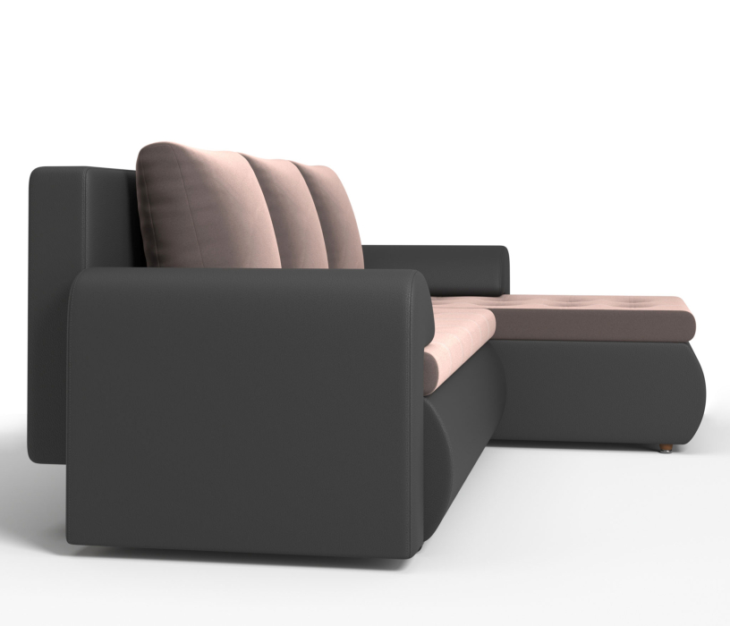 Диваны угловые в гостиную, Угловой диван Ванкувер правый, экокожа /велюр