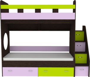 Двухъярусная кровать Юниор 1 80x160, Венге