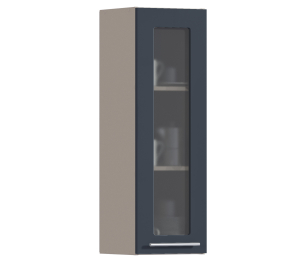 Эстель шкаф навесной со стеклом 1 дв 30х92 см