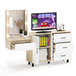 Стол косметический навесной с подсветкой и тумба-комод 123-1204.