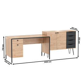 Письменный стол с комодом Моби Брюс