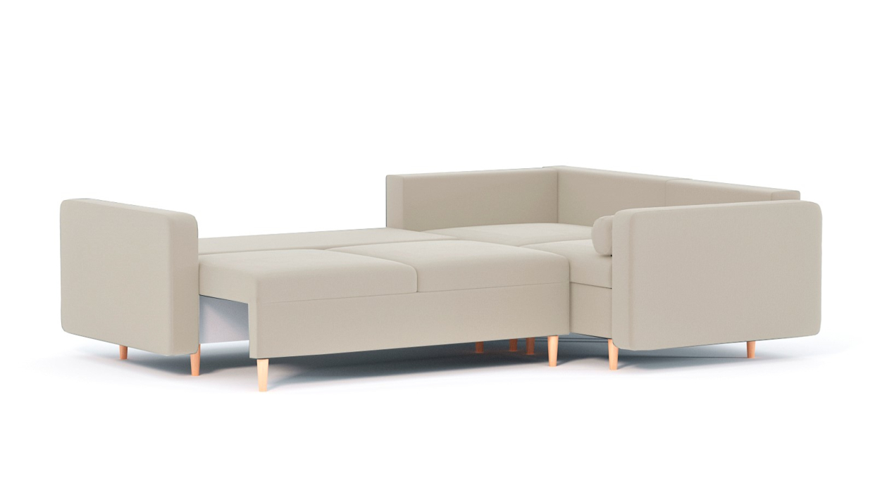 Диваны угловые в гостиную, Диван-кровать угловой еврокнижка-пантограф Белфаст модульный, велюр