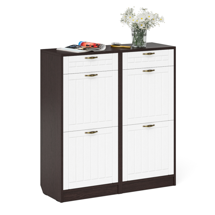 Прихожие, Две тумбы для обуви 2 секции с выдвижным ящиком МДФ фрезеровка прованс