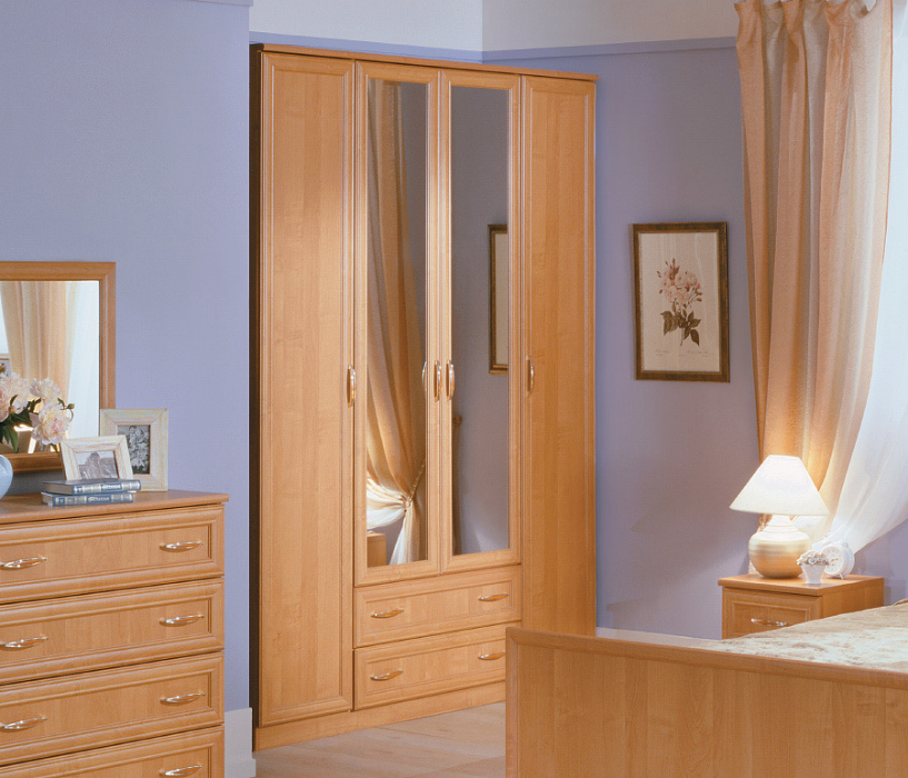 Шкафы, Джорджия СБ-074 Шкаф 4-х дверный с зеркалом