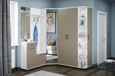 Модульная прихожая Грейс композиция 2  Снежный Ясень