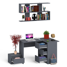 Стол угловой компьютерный МС-16 Мори правый с полкой верхней на 1200 и тумбой ТМП400