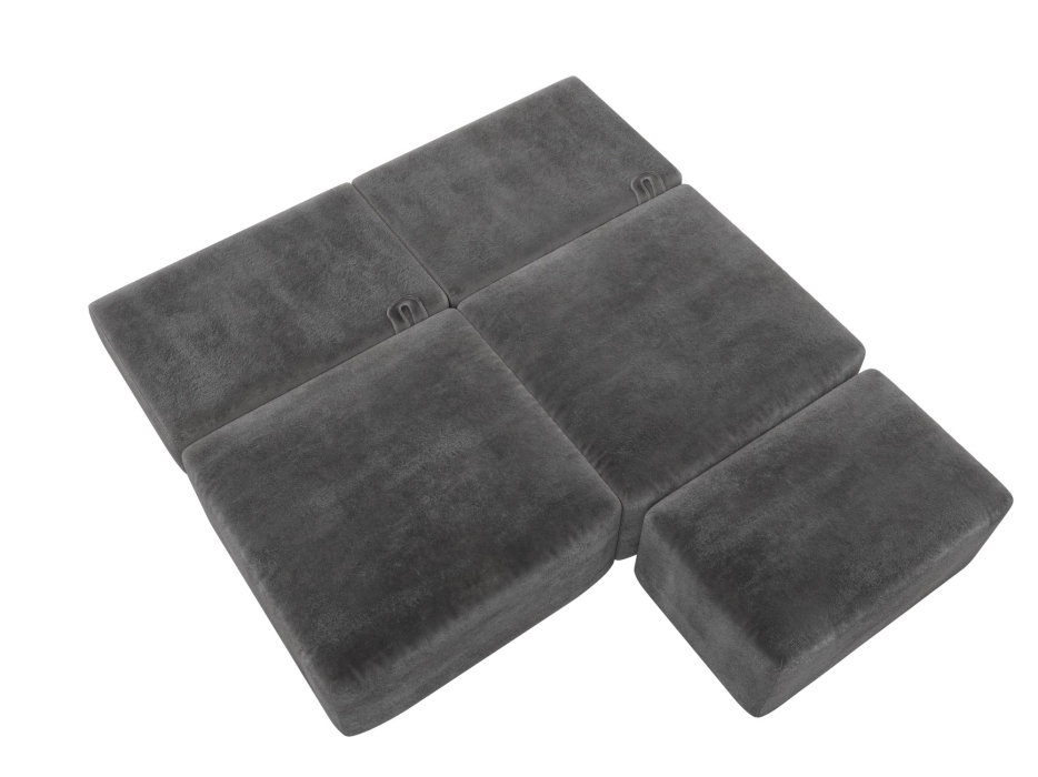 Диваны еврокнижки, Диван прямой модульный с пуфом Лига-060 НПБ, велюр TOWER