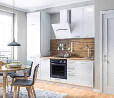 Кухонные гарнитуры, Кухонный гарнитур Регина Белый/Анна МДФ Белый глянец 2,4 м