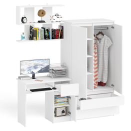 Стол компьютерный с ящиком МС-1 правый с навесной полкой и шкаф-комод МШ900.1 Мори