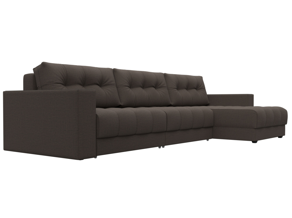 Дизайнерские диваны для гостиной, Диван угловой с декором Лига-049 НПБ Лонг, рогожка Амур