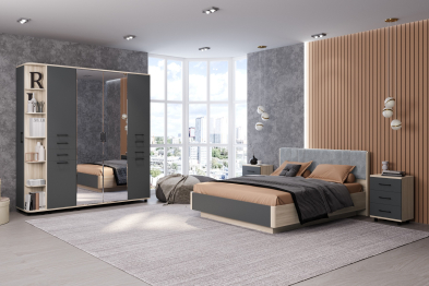 Модульная спальня Грейс композиция 1  Ясень Асахи