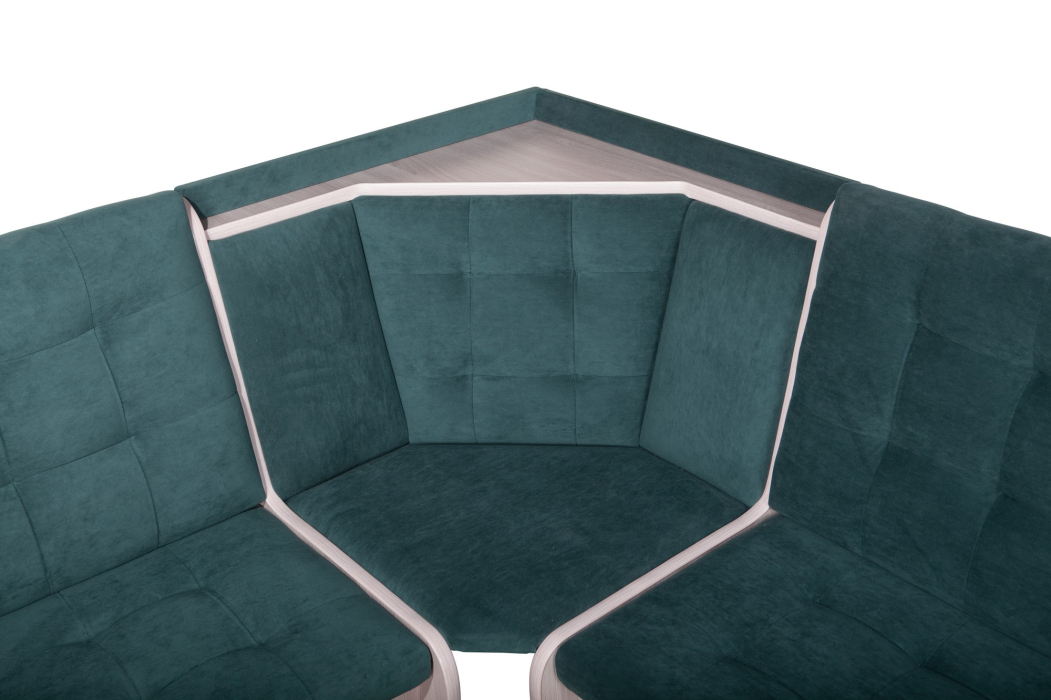 Кухонные уголки, Кухонный уголок Стиль 1Л (со столом СТ-2У) Ясень шимо светлый / велюр