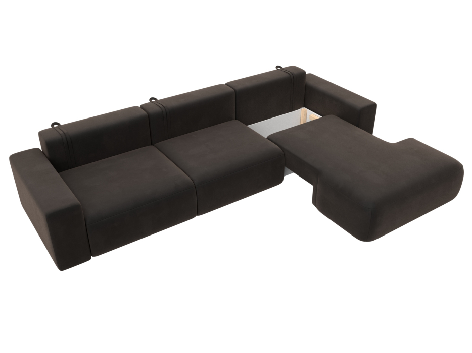 Диваны угловые в гостиную, Диван угловой Лига-036 Классик Лонг правый угол, велюр