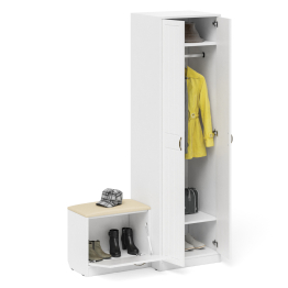 Шкаф для прихожей с обувницей с сиденьем П-6 № 10 МДФ фрезеровка прованс