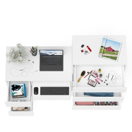 Комод высокий Мори МК700 5-ть ящиков и стол компьютерный Мори МС-6 левый