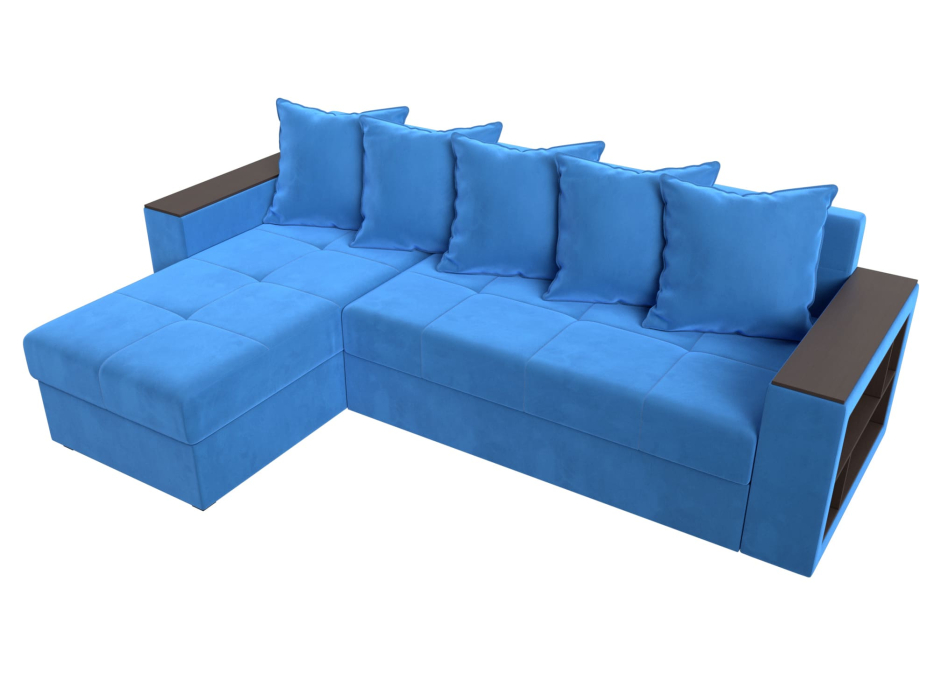 Диваны угловые в гостиную, Диван угловой Дубай Лайт, велюр, левый угол