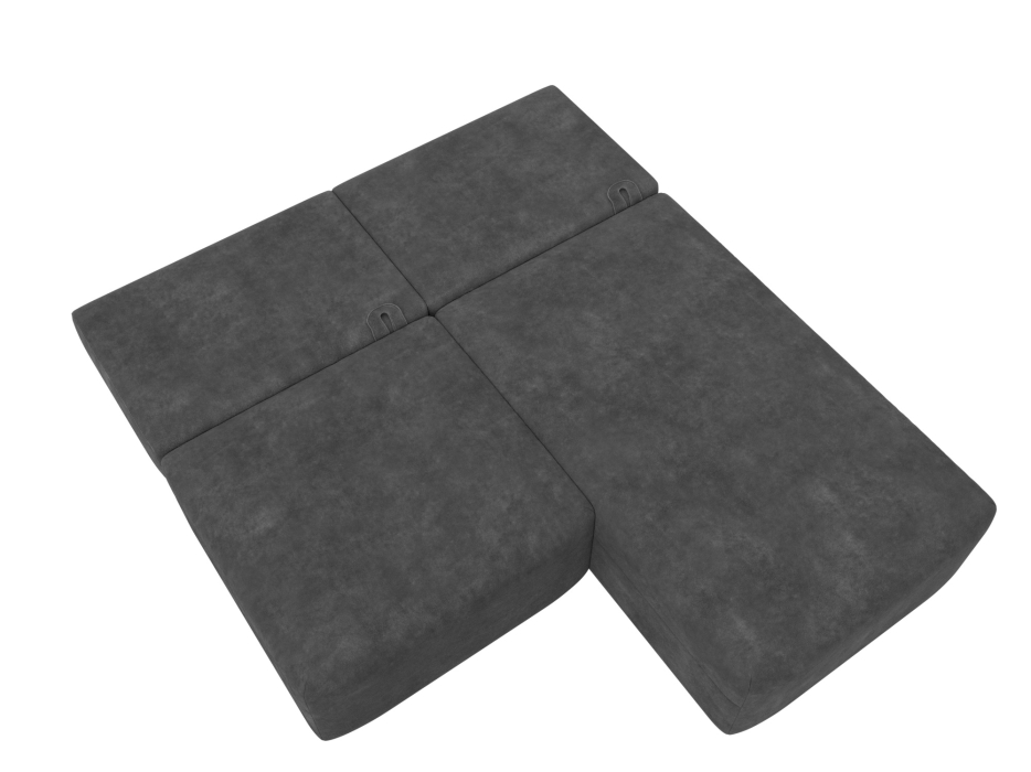 Диваны угловые в гостиную, Диван угловой модульный Лига-060 НПБ угол универсальный, велюр BRUT