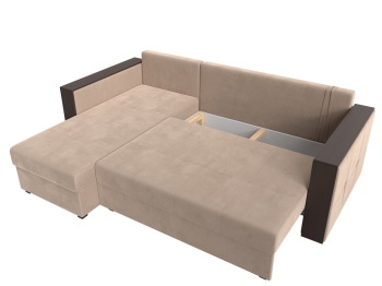 Угловой диван Валенсия Лайт левый угол, велюр